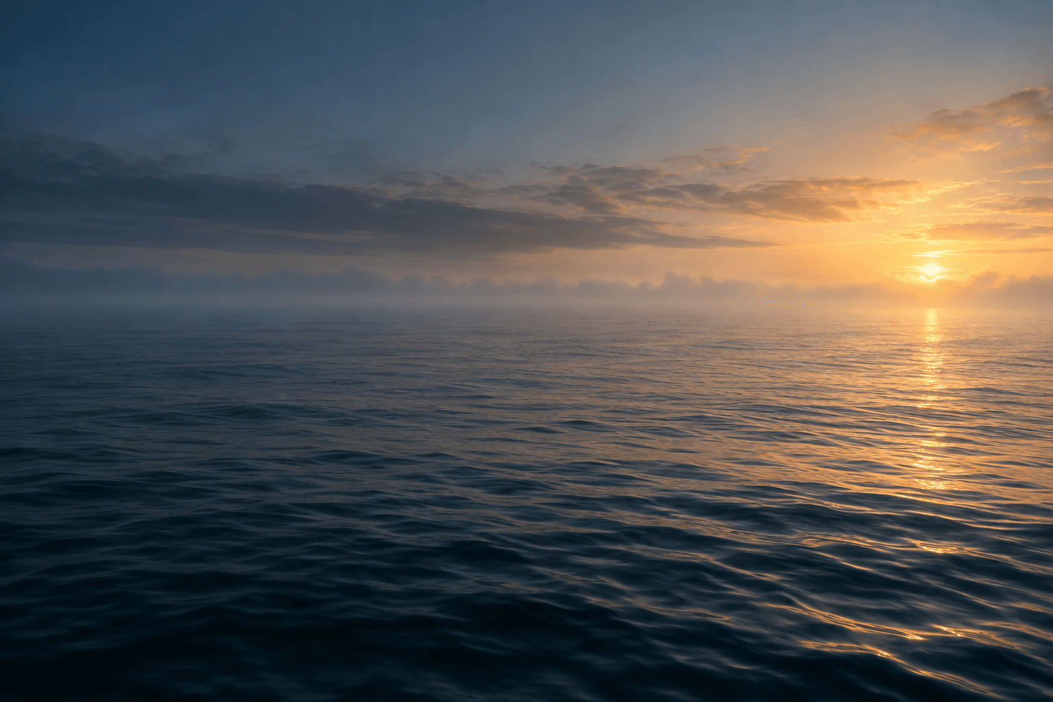 Soft ocean at dusk
